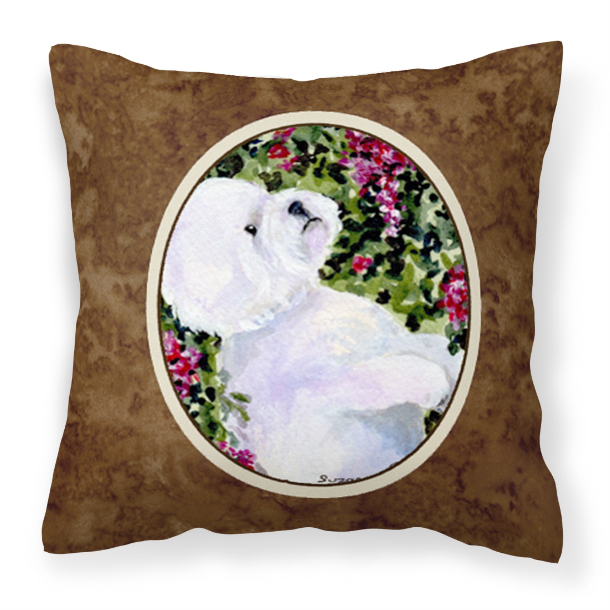 Carolines Treasures SS8917PW1414 Bichon Frise Decorative Canvas Fabric Pillow, Large, Multicolor