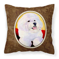 Carolines Treasures SS8921PW1414 Bichon Frise Decorative Canvas Fabric Pillow, Large, Multicolor