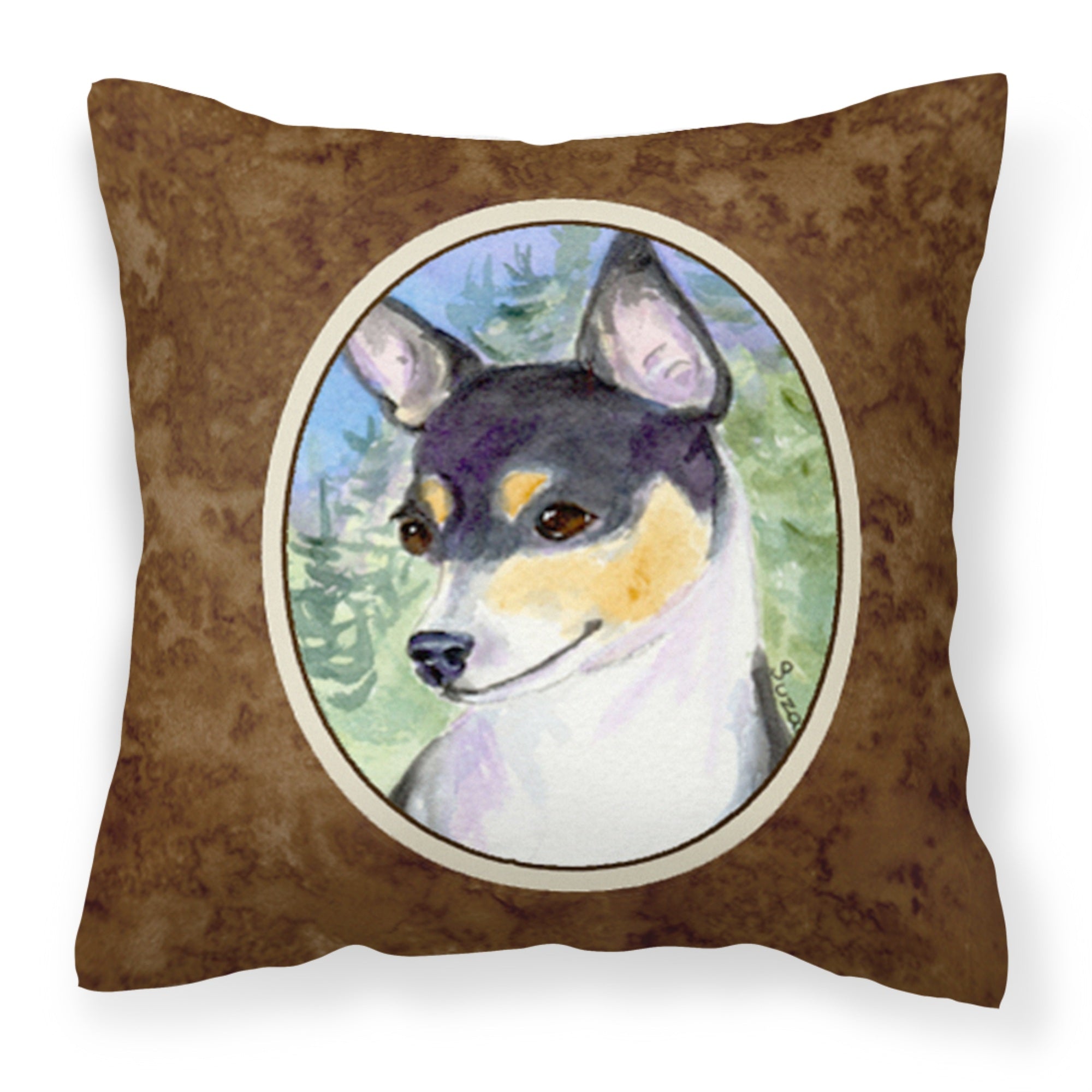Carolines Treasures SS8927PW1414 Fox Terrier Decorative Canvas Fabric Pillow, Large, Multicolor