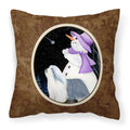 Carolines Treasures SS8947PW1414 Snowman with Bearded Collie Fabric Pillow, Large, Multicolor
