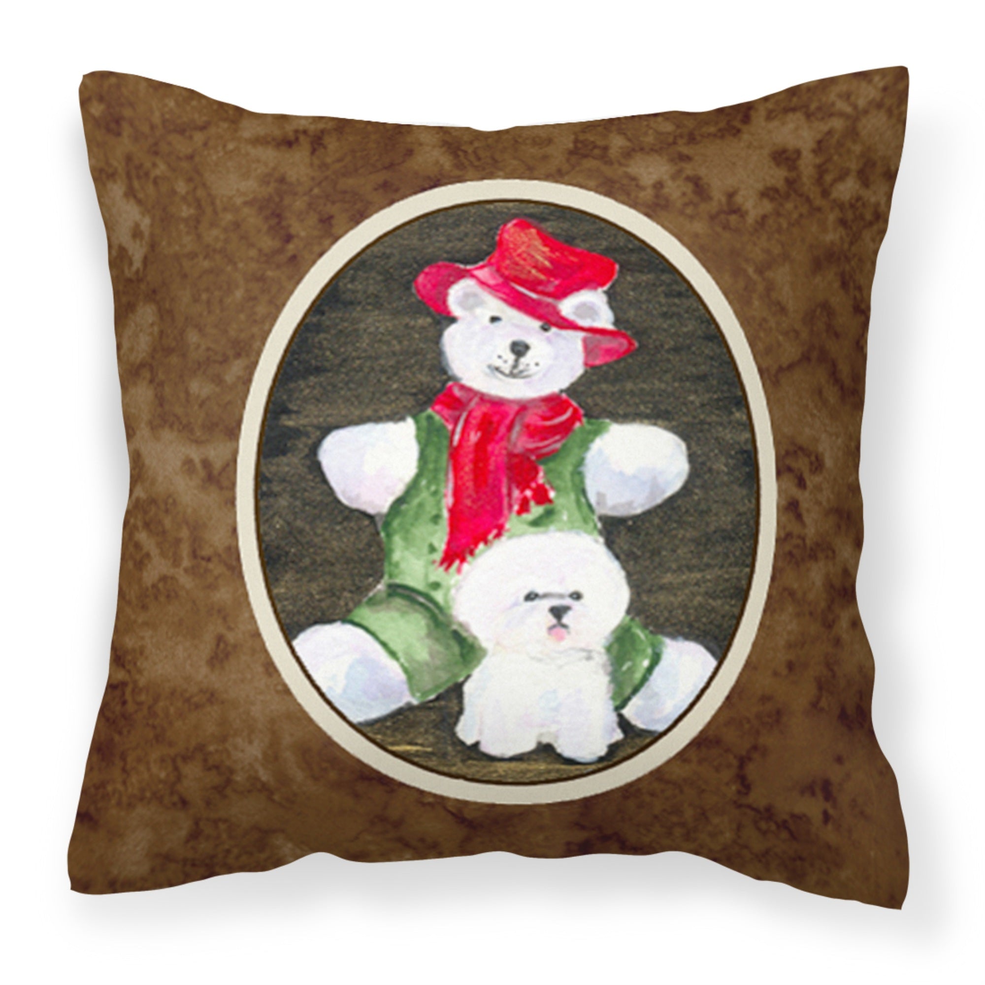 Carolines Treasures SS8948PW1414 Bichon Frise Decorative Canvas Fabric Pillow, Large, Multicolor