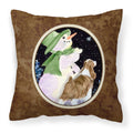 Carolines Treasures SS8949PW1414 Snowman with Springer Spaniel Fabric Pillow, Large, Multicolor