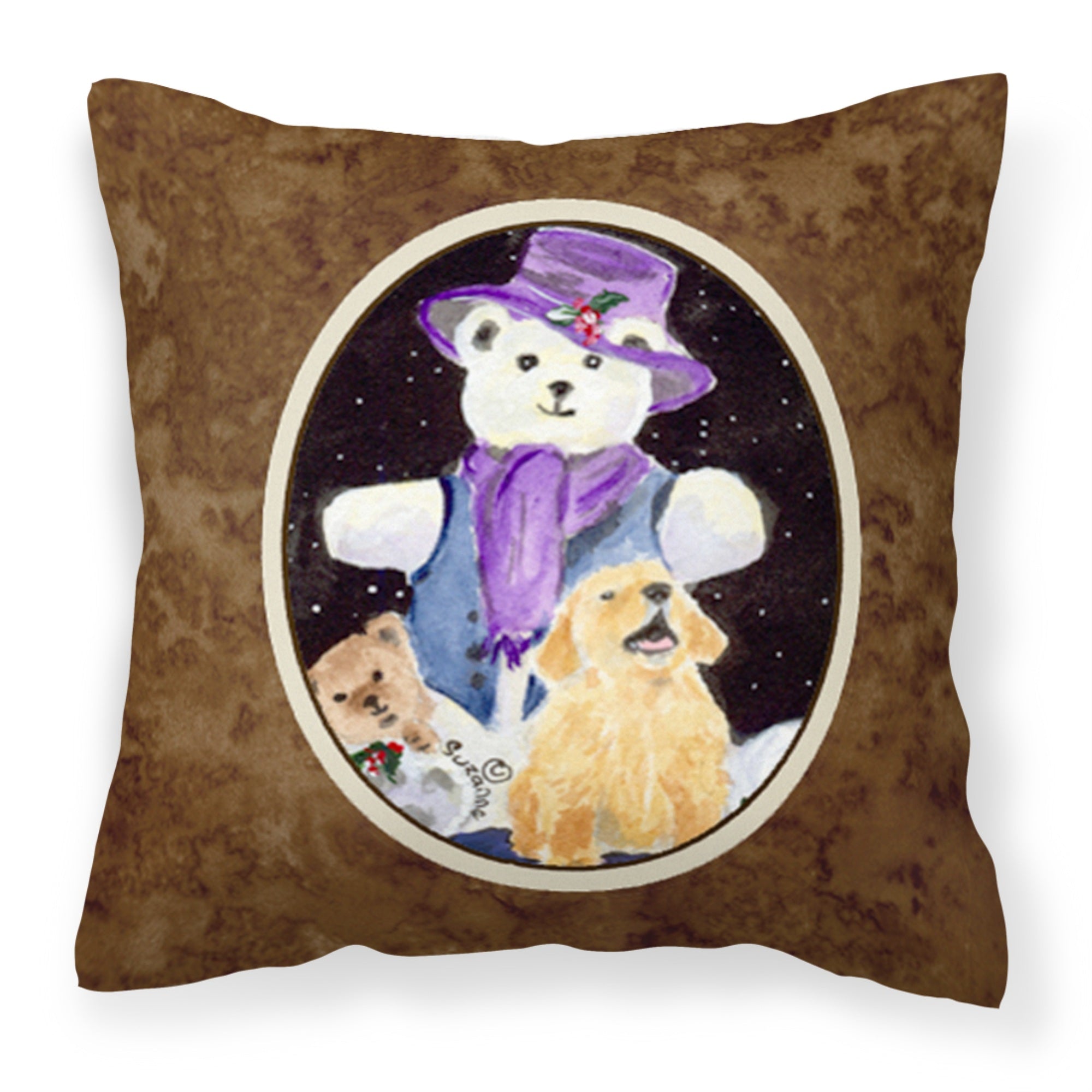 Carolines Treasures SS8954PW1414 Golden Retriever Decorative Canvas Fabric Pillow, Large, Multicolor