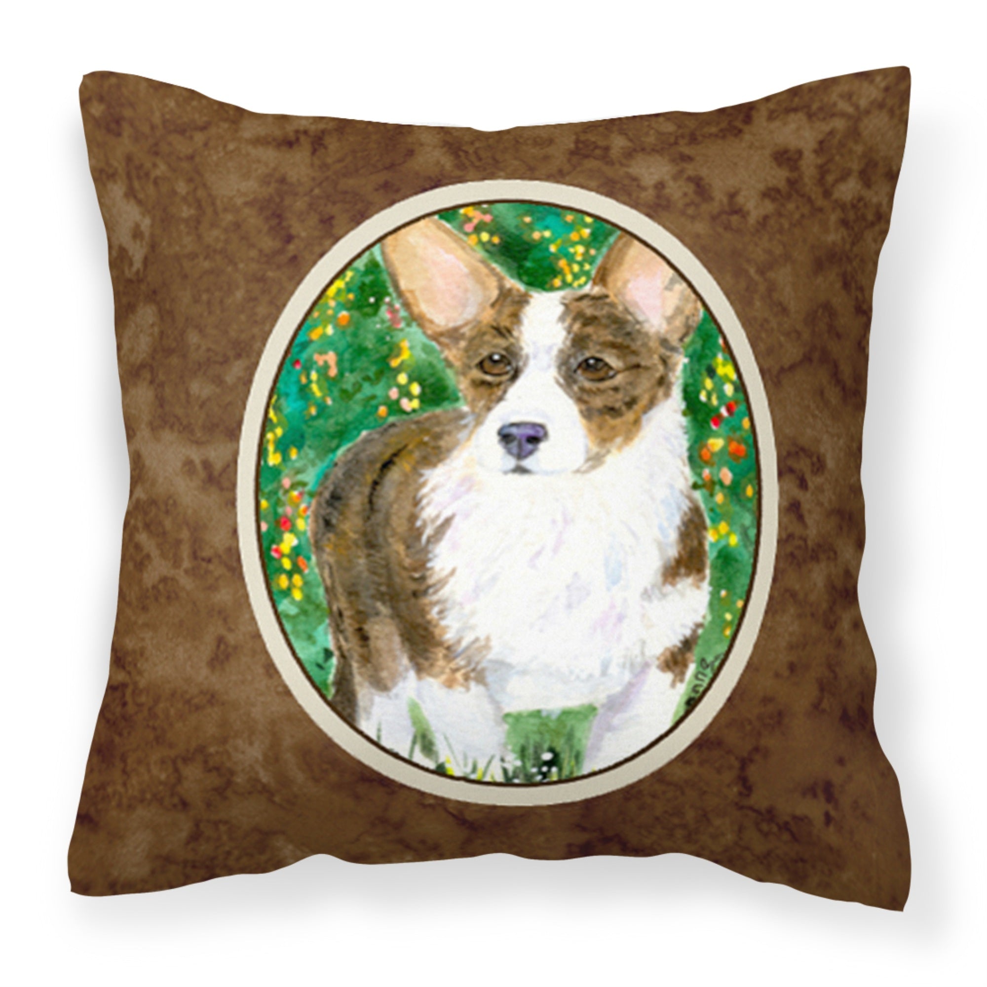 Carolines Treasures SS8970PW1414 Corgi Decorative Canvas Fabric Pillow, Large, Multicolor