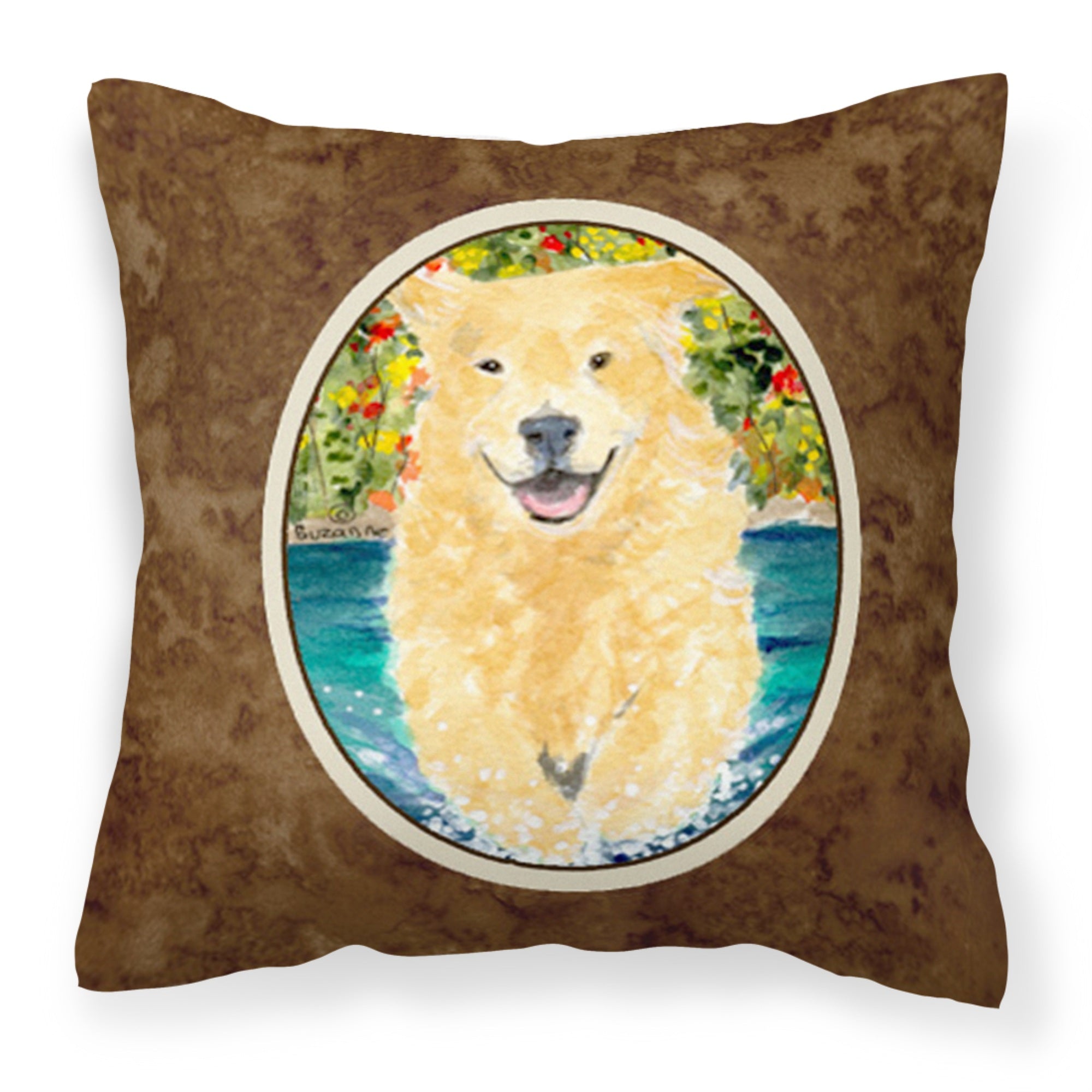 Carolines Treasures SS8978PW1414 Golden Retriever Decorative Canvas Fabric Pillow, Large, Multicolor