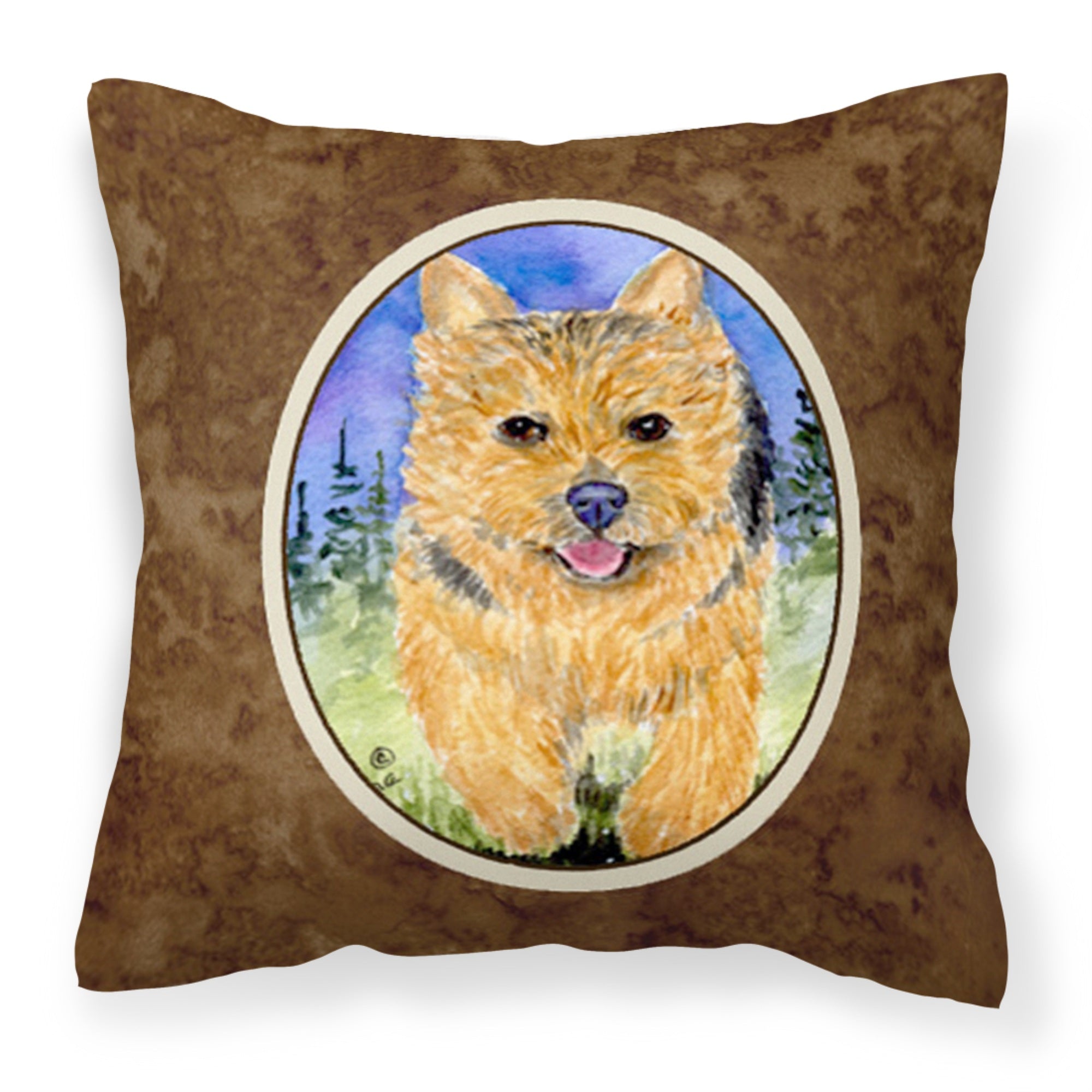 Carolines Treasures SS8993PW1414 Norwich Terrier Decorative Canvas Fabric Pillow, Large, Multicolor