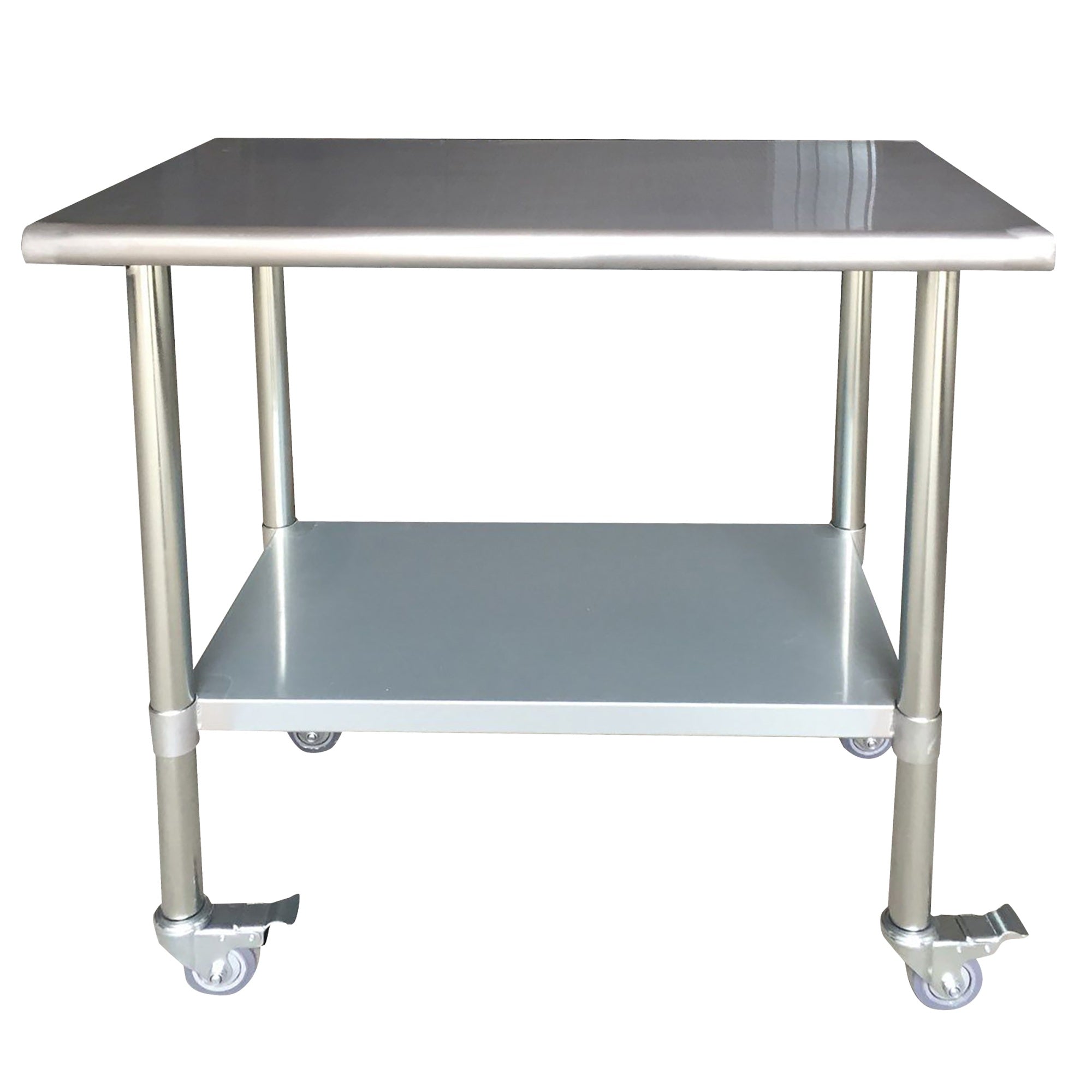 Sportsman Series Stainless Steel Work Table with Casters 24 x 36 Inches