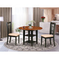 SUNI3-BCH-C 3 Piece Sudbury Set With One Round Dinette Table And Two Dinette Chairs With Cushion Seat In A Rich Black and Cherry
