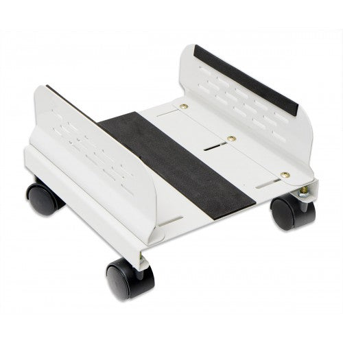 CPU Stand with Castors for Computer Case, Aluminum, Beige Color, Adjustable Width from 13cm to 25cm