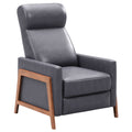 Sunset Trading Edge Pushback Leather Recliner | Manual Reclining Chair | Thin Track Arms | Gray