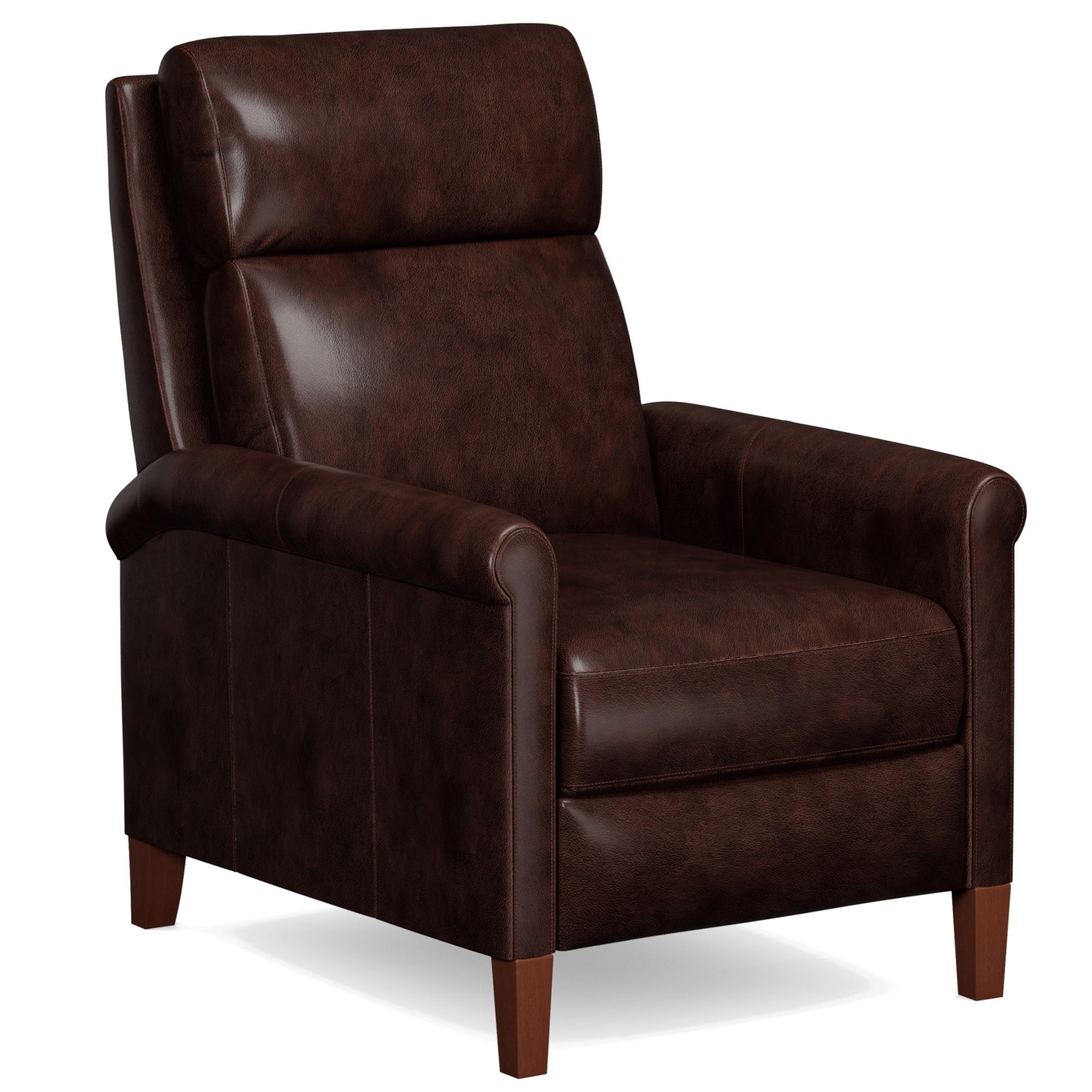 Sunset Trading Ethan Pushback Leather Recliner | Light Gray