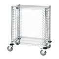 Tray Cart, mobile, half size, 30W x 18D x 39H, side loading, holds (19) trays, casters, chrome plated finish, NSF