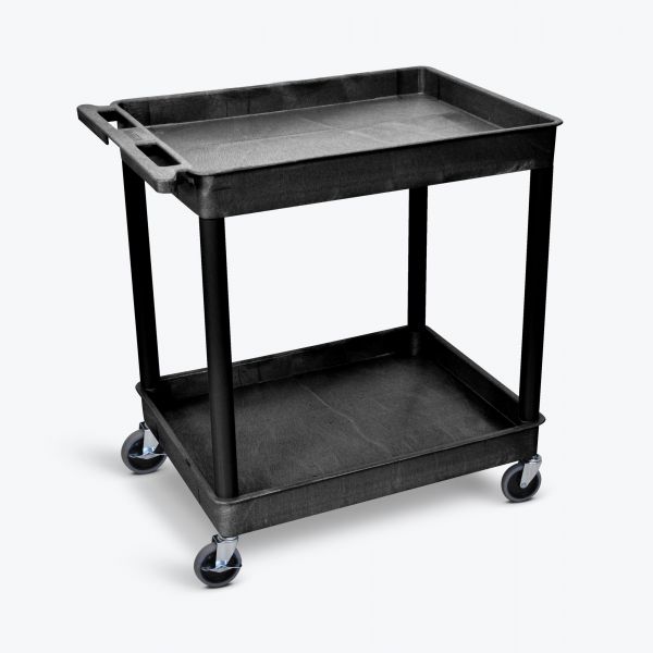 2 Shelf Large Black Tub Cart