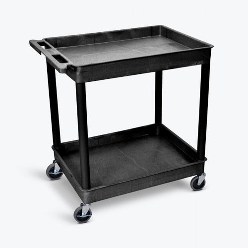 2 Shelf Large Black Tub Cart