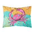 Carolines Treasures Pink Coastal Crab Fabric Standard Pillowcase