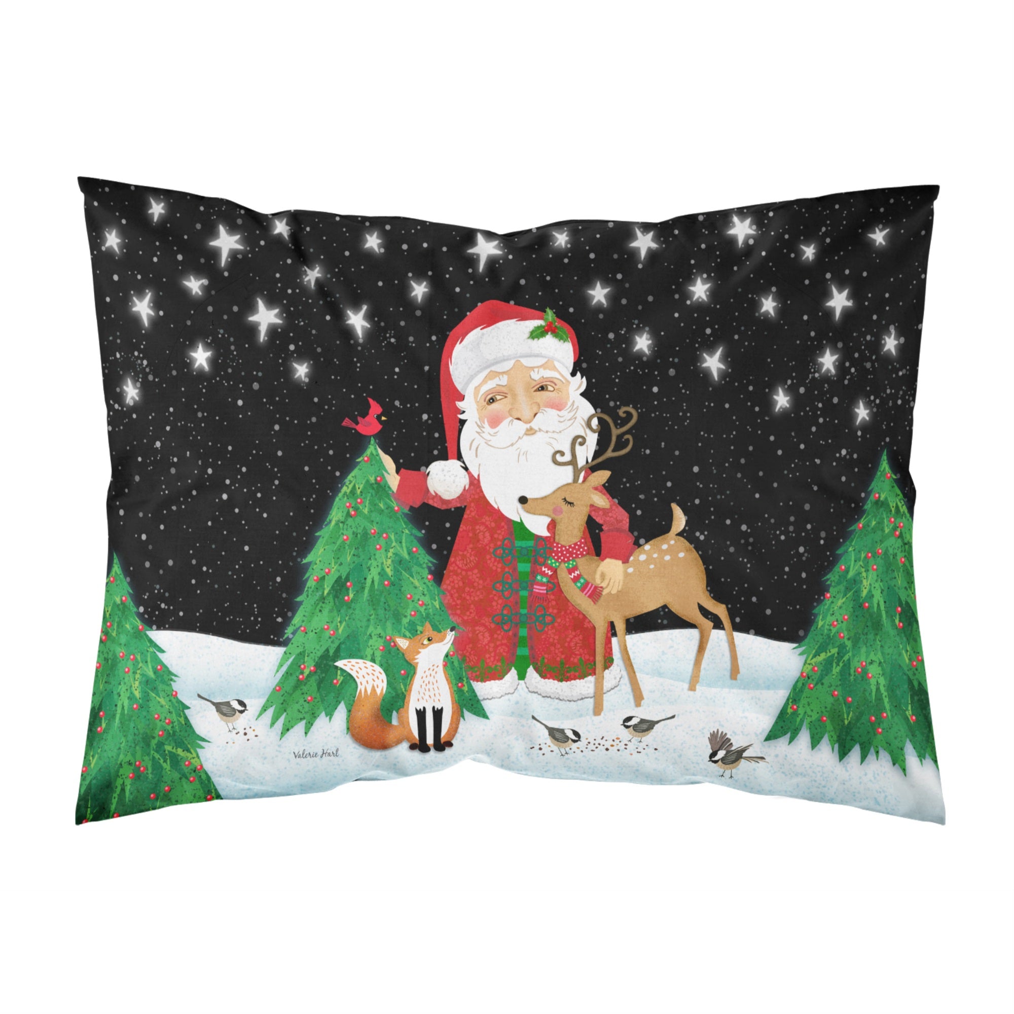 Carolines Treasures Santa Claus Christmas Fabric Standard Pillowcase, Multicolor