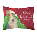 Carolines Treasures Wire Fox Terrier Christmas Fabric Standard Pillowcase, Multicolor