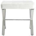 Elisabetta Vanity Bench, White, Chrome