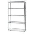 Wire Shelving Starter Kit, 42W x 24D x 54H, 600 - 800 lb. capacity, includes (5) wire shelves and (4) posts, 304 stainless steel