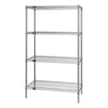 Wire Shelving Starter Kit, 42W x 30D x 54H, 600 - 800 lb. capacity, includes (4) wire shelves and (4) posts, chrome plated finis