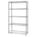 Wire Shelving Starter Kit, 60W x 12D x 63H, 600 - 800 lb. capacity, includes (5) wire shelves and (4) posts, 304 stainless steel