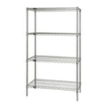 Wire Shelving Starter Kit, 54W x 18D x 63H, 600 - 800 lb. capacity, includes (4) wire shelves and (4) posts, chrome plated finis