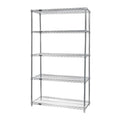 Wire Shelving Starter Kit, 36W x 24D x 63H, 600 - 800 lb. capacity, includes (5) wire shelves and (4) posts, chrome plated finis