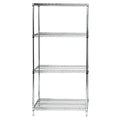 Wire Shelving Starter Kit, 36W x 24D x 63H, 600 - 800 lb. capacity, includes (4) wire shelves and (4) posts, 304 stainless steel