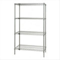 Wire Shelving Starter Kit, 60W x 24D x 63H, 600 - 800 lb. capacity, includes (4) wire shelves and (4) posts, 304 stainless steel
