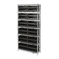 Bin Wire Shelving System, 36W x 12D x 74H overall size, 800 lb. capacity per shelf, includes: (7) wire shelves, (4) posts, and (