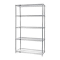 Wire Shelving Starter Kit, 36W x 12D x 86H, 600 - 800 lb. capacity, includes (5) wire shelves and (4) posts, 304 stainless steel