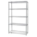 Wire Shelving Starter Kit, 72W x 14D x 86H, 600 - 800 lb. capacity, includes (5) wire shelves and (4) posts, chrome plated finis