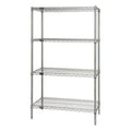 Wire Shelving Starter Kit, 42W x 24D x 86H, 600 - 800 lb. capacity, includes (4) wire shelves and (4) posts, 304 stainless steel
