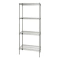 Wire Shelving Starter Kit, 60W x 36D x 86H, 600 - 800 lb. capacity, includes (4) wire shelves and (4) posts, 304 stainless steel