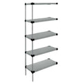 Solid Shelving Add-On Kit, 60W x 18D x 54H, 300 - 600 lb. capacity, includes (5) solid shelves, (4) posts and (10) S-Hooks, 304 