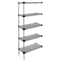 Solid Shelving Add-On Kit, 36W x 18D x 63H, 300 - 600 lb. capacity, includes (5) solid shelves, (4) posts and (10) S-Hooks, 304 