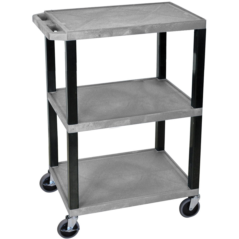 H. Wilson Gray 3 Shelf Specialty Utility Cart
