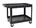 Luxor XLC11SP5-B two shelf heavy-duty utility cart w/SP5 Casters