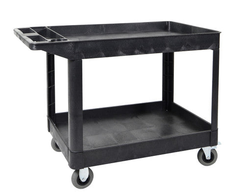 Luxor XLC11SP5-B two shelf heavy-duty utility cart w/SP5 Casters