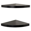 115 Inch Wooden corner Floating Wall Shelf, Set of 2, Black(D0102H7TV1T)