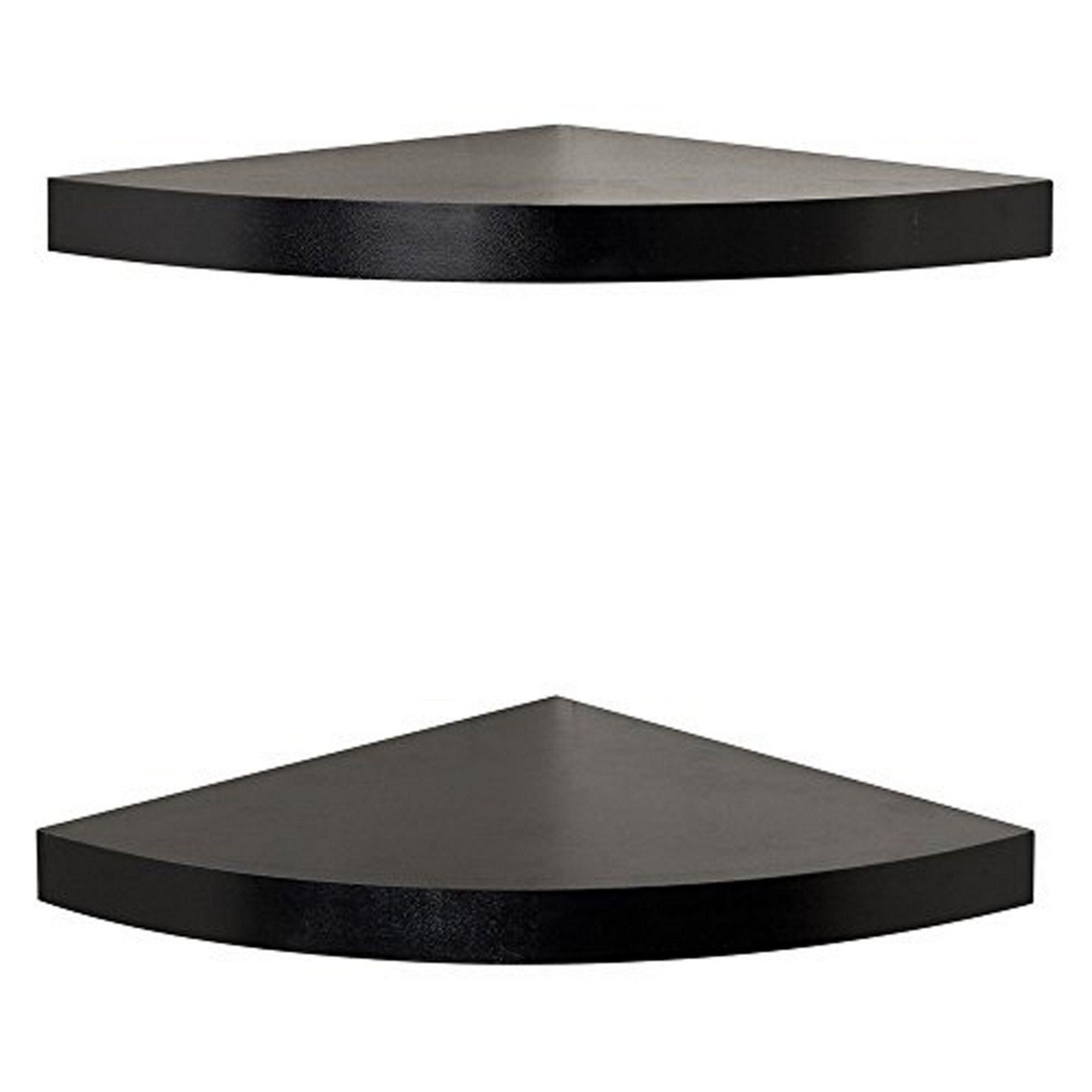 115 Inch Wooden corner Floating Wall Shelf, Set of 2, Black(D0102H7TV1T)