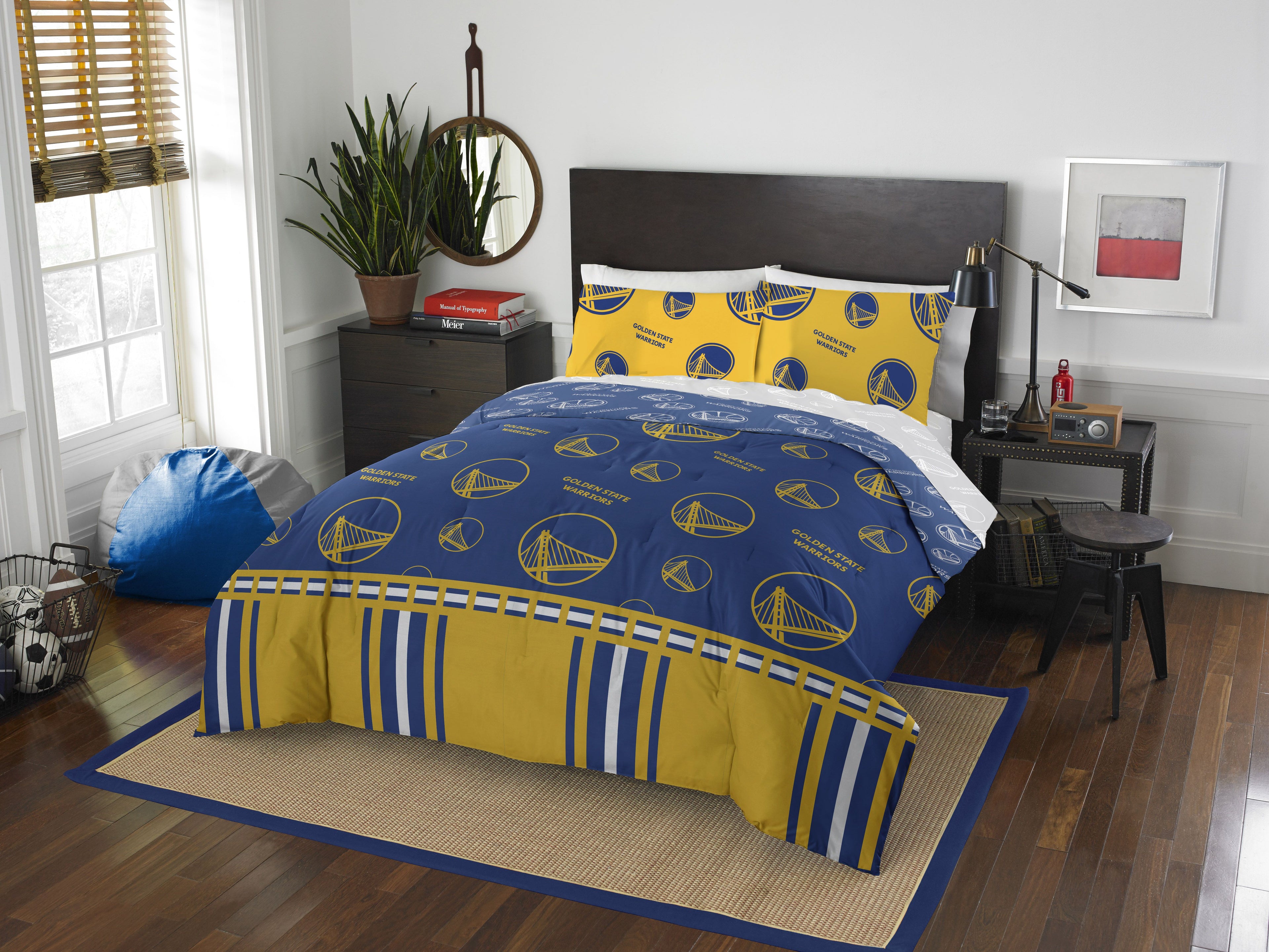 Warriors OFFIcIAL NBA Full Bed In Bag Set(D0102H94MLV)