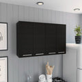 Kitchen cabinet Durham, Four Doors, Black Wengue Finish(D0102HgEDMU)