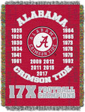 Alabama OFFIcIAL collegiate commerative Woven Tapestry Throw(D0102HHM92U)