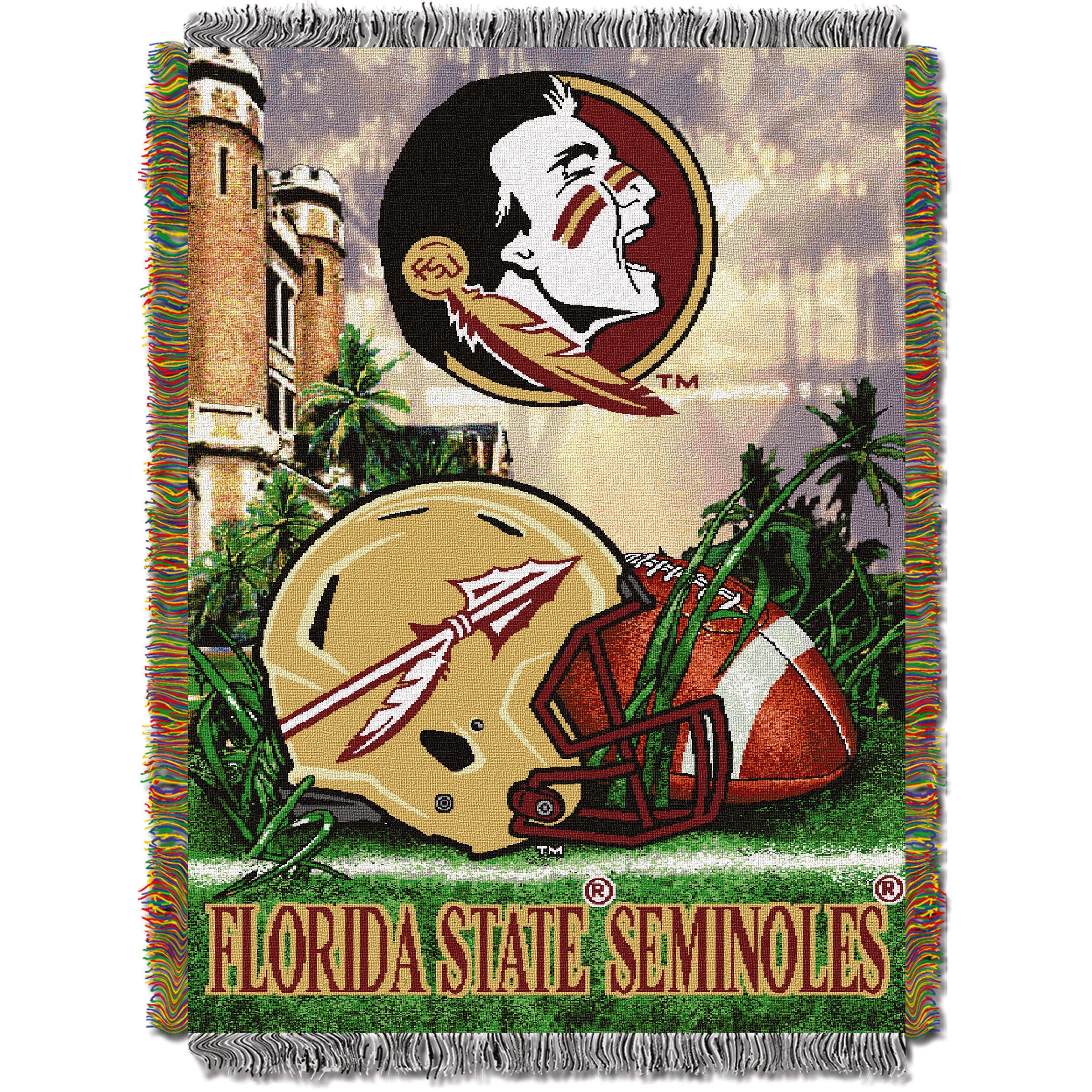 Florida State OFFIcIAL collegiate Home Field Advantage Woven Tapestry Throw(D0102HHM9V7)