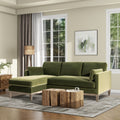 Knox 89 Modern Farmhouse Reversible Chaise Sectional Sofa, French Beige Performance Velvet