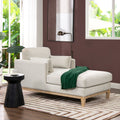 Knox 65 Modern Farmhouse Chaise Lounge Chair, French beige Performance Velvet