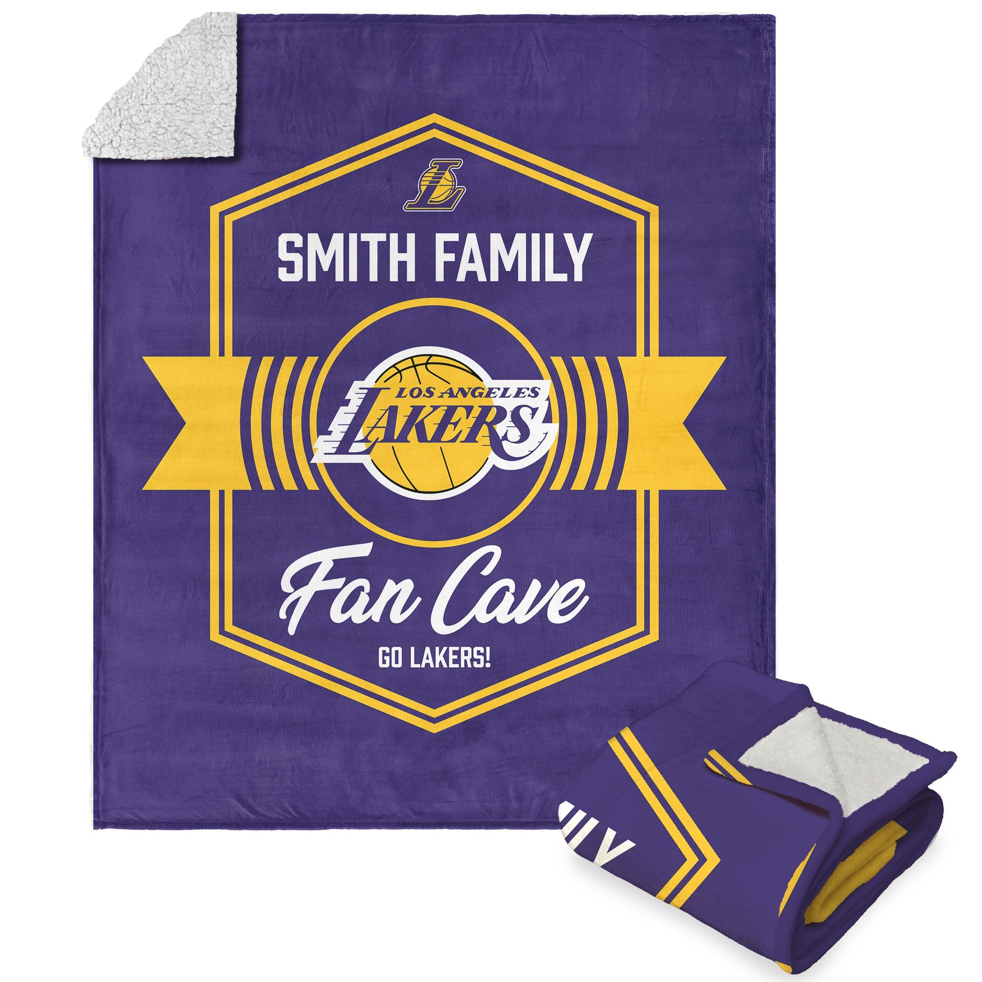 NBA Los Angeles Lakers Dominion Personalized Silk Touch Sherpa Throw Blanket 50X60 Inches