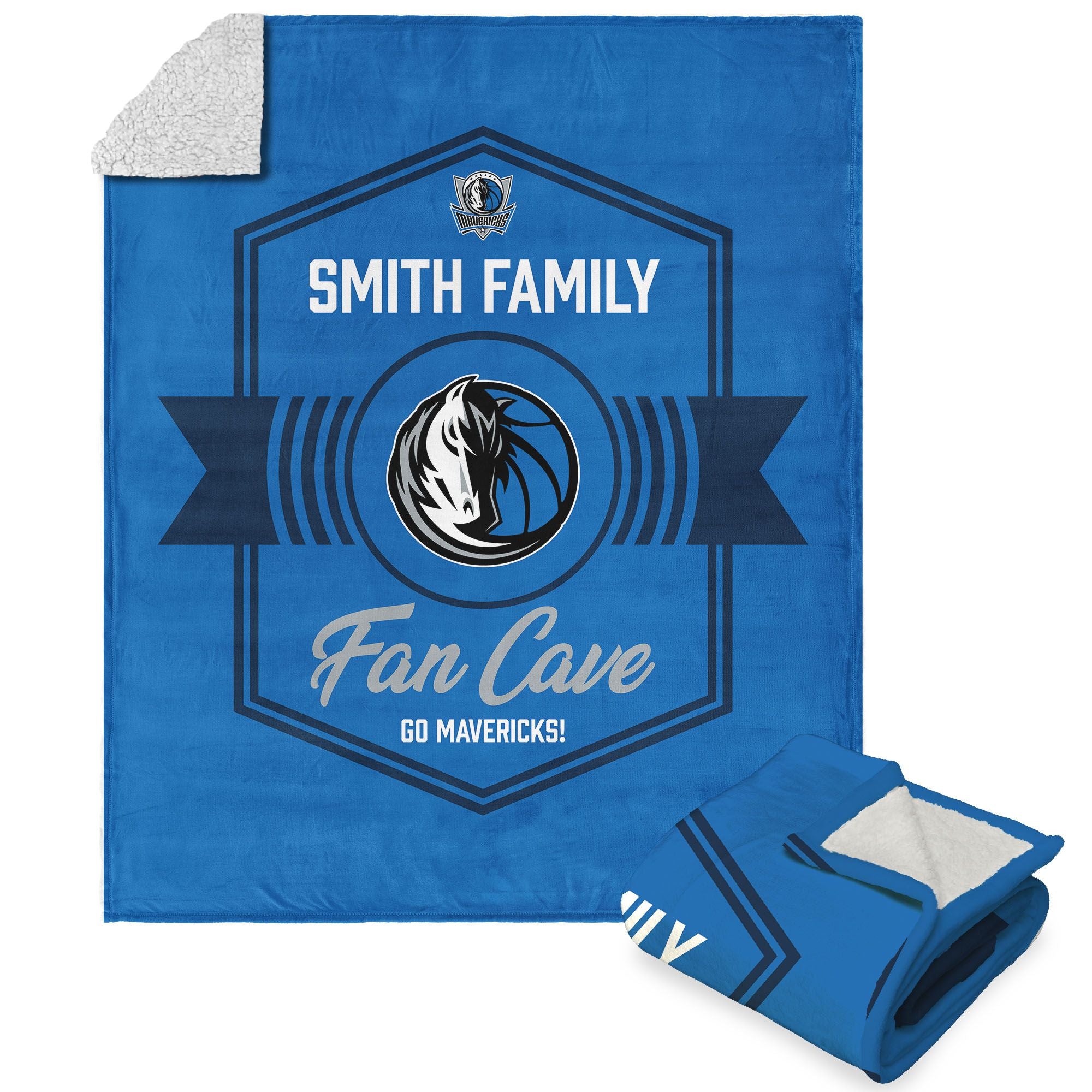NBA Dallas Mavericks Dominion Personalized Silk Touch Sherpa Throw Blanket 50X60 Inches