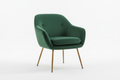 Emerald green velvet accent chair with gold legs